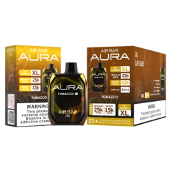 AIR BAR AURA DISPOSABLE 25000PF TOBACCO 5% ? BOX OF 5 (15000PF BOOST MODE ? XL HD SCREEN)
