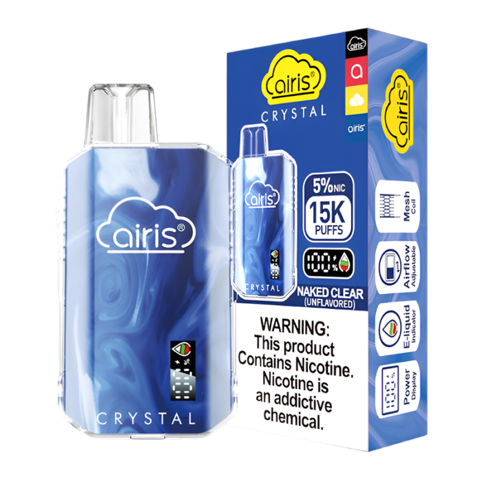 AIRIS CRYSTAL 15000PUFF UNFLAVORED - PACK OF 5